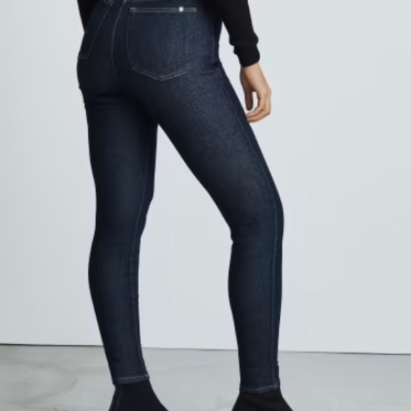 Everlane Way-High Clean Front Skinny Jean (Dark Indigo) - Picture 2 of 5